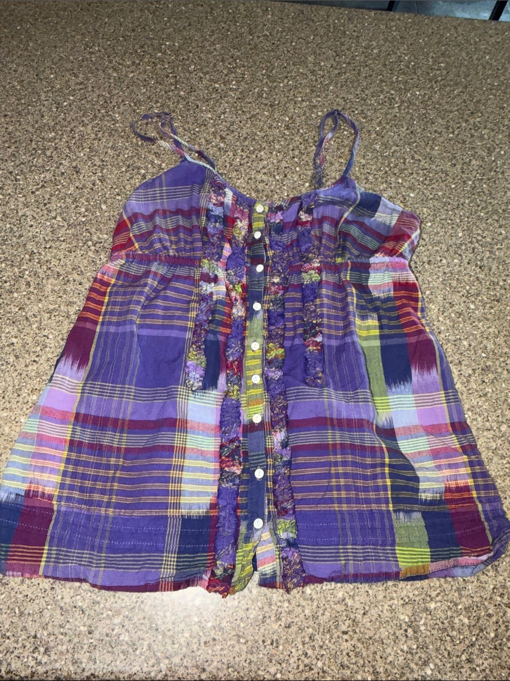 Aeropostale y2k Purple Plaid babydoll tank